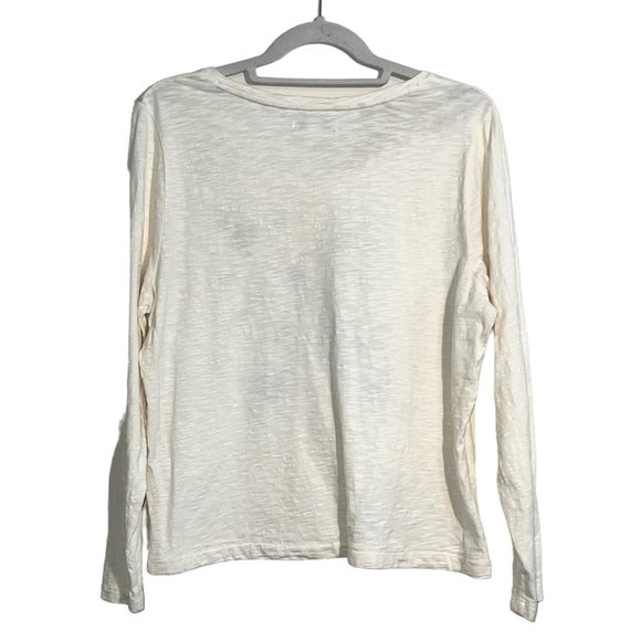 Coldwater Creek - Women's Size XL - Ivory Blouse With Flowers & Brown Squins - Picture 2 of 11